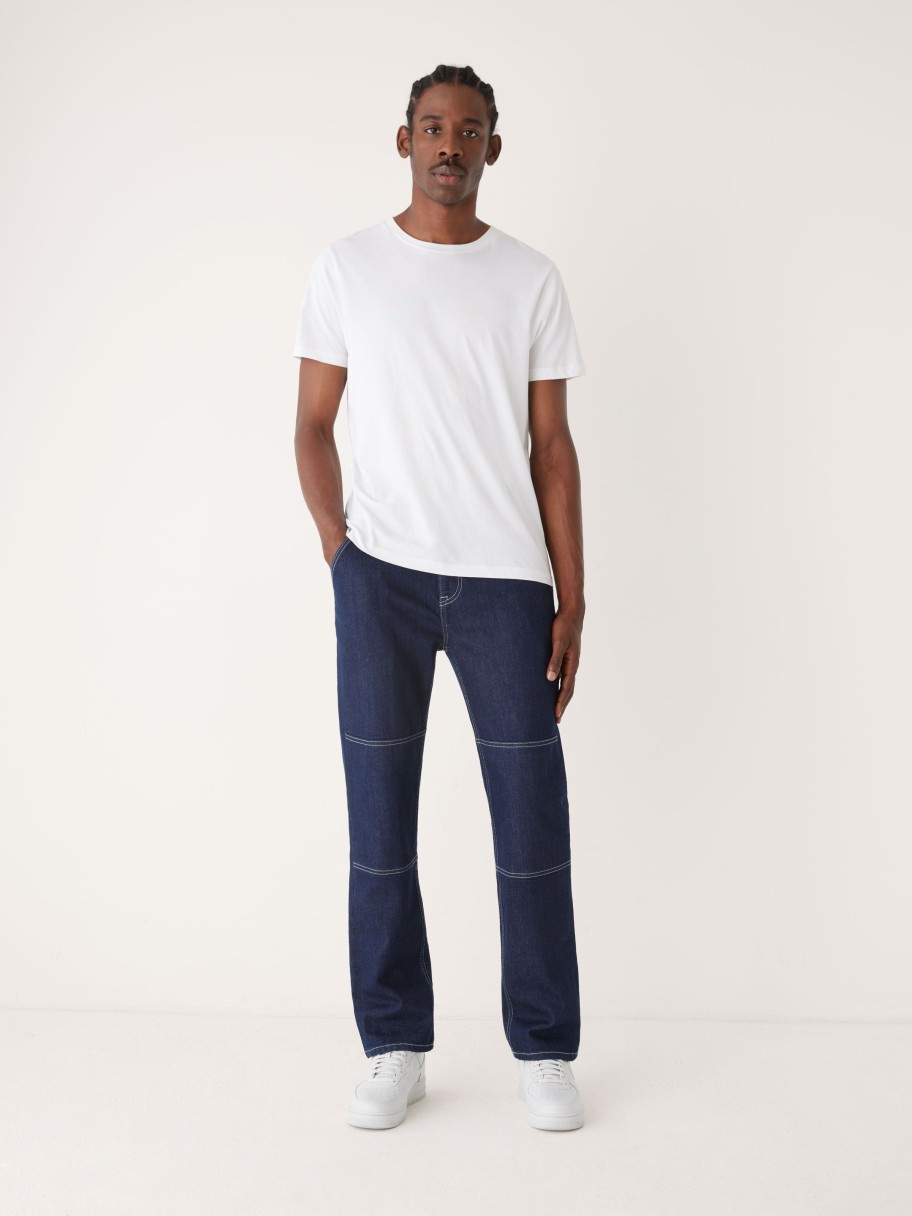 Men Frank And Oak Denim | The Nolan Straight Fit Cargo Jean In Navy