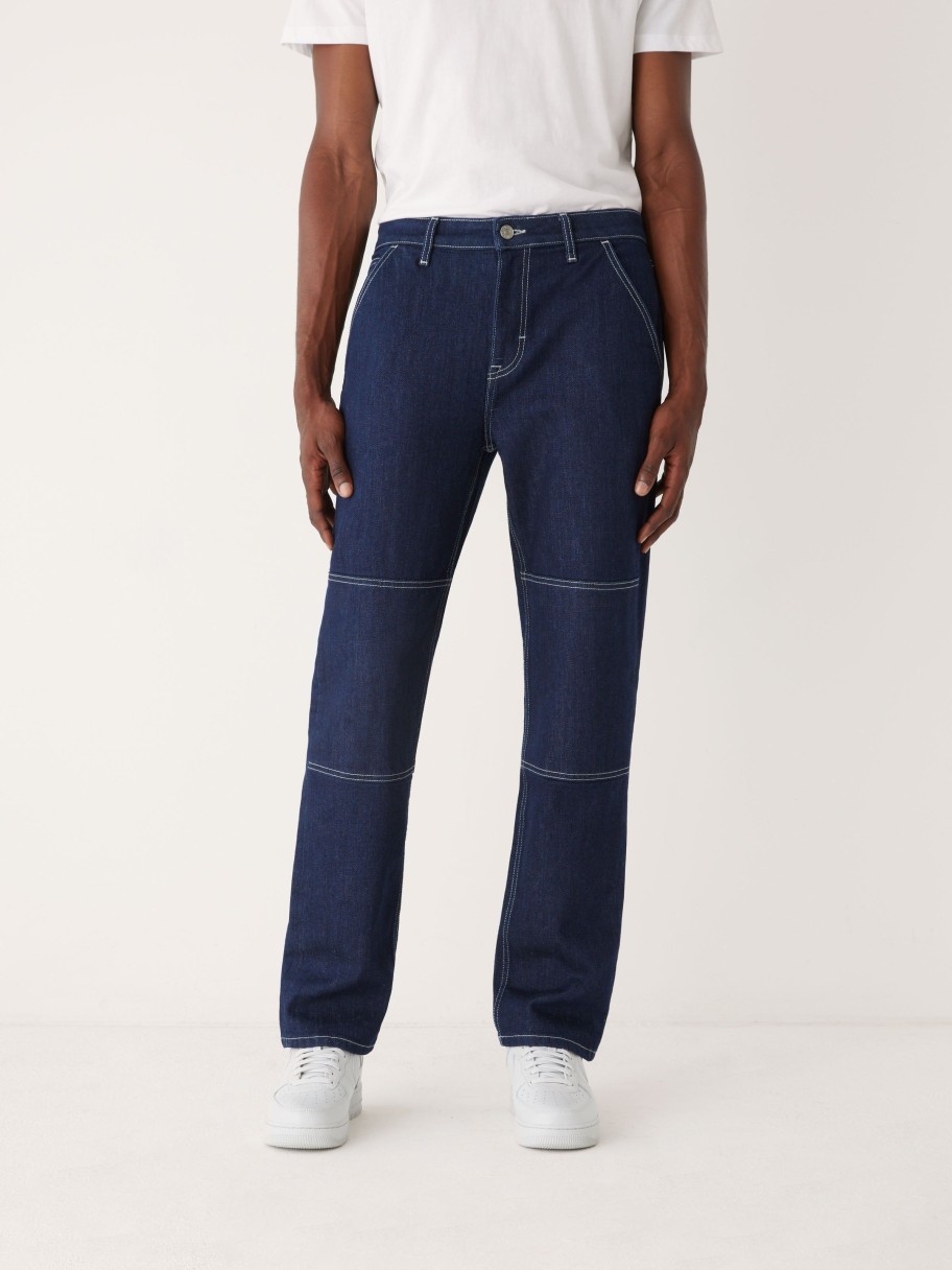 Men Frank And Oak Denim | The Nolan Straight Fit Cargo Jean In Navy