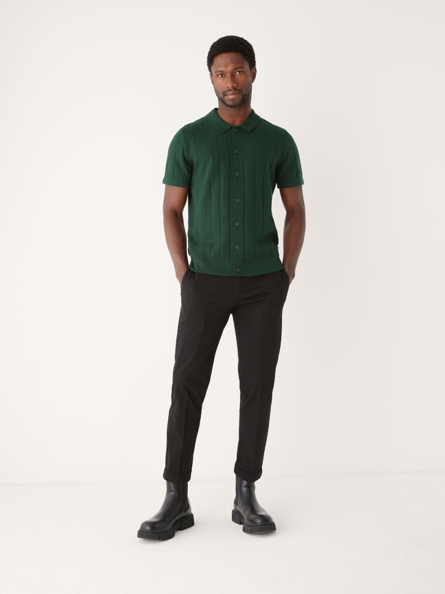 Men Frank And Oak Sweaters & Cardigans | The Short Sleeve Button Up Knit In Pine Grove