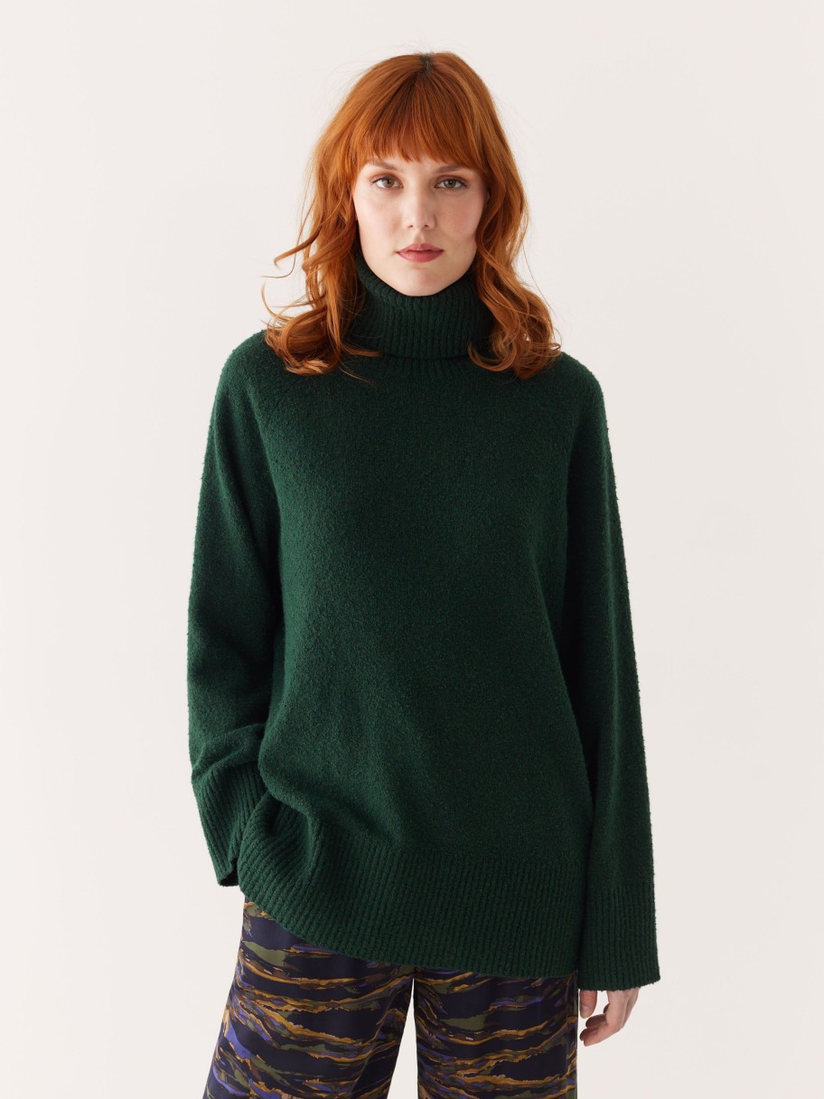 Women Frank And Oak Sweaters & Cardigans | The Seawool® Turtleneck In Forest Green