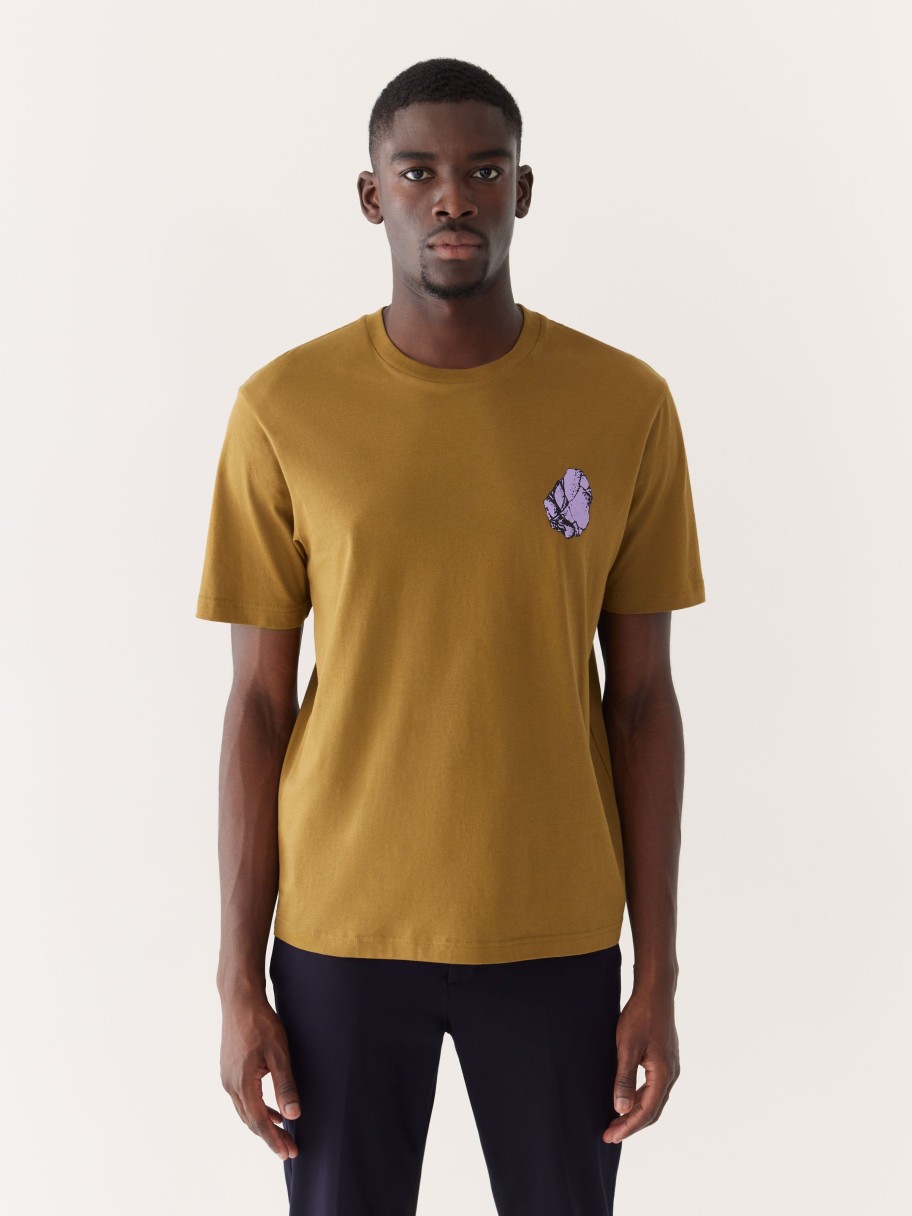 Men Frank And Oak T-Shirts | The Relaxed Fit Graphic T-Shirt In Butternut