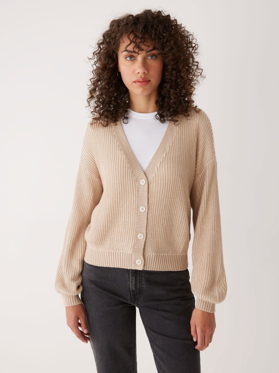 Women Frank And Oak Sweaters & Cardigans | The Seacell™ Cardigan In Oxford Tan