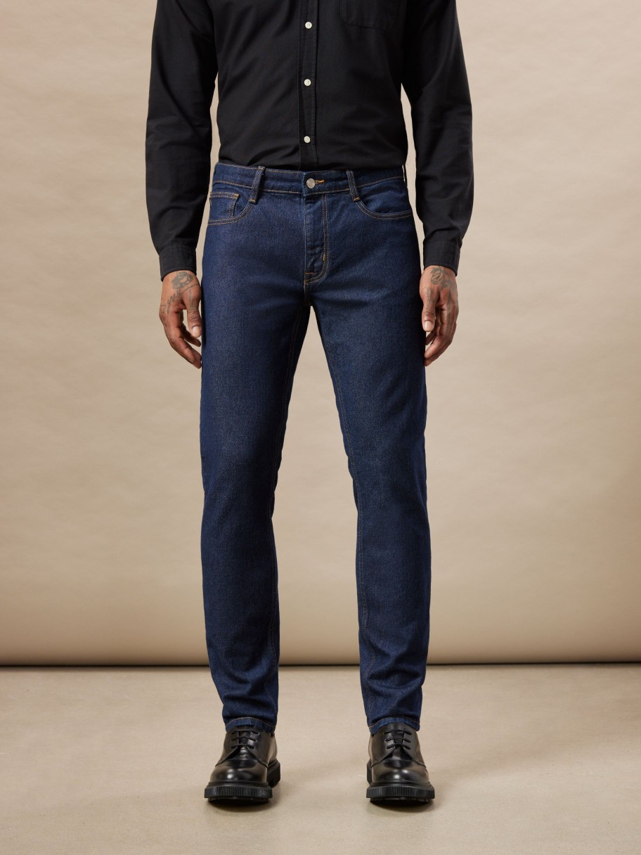 Men Frank And Oak Denim | The Hugo Skinny Fit Jean In Navy