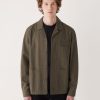 Men Frank And Oak Blazers & Overshirts | The Chore Overshirt In Dark Taupe