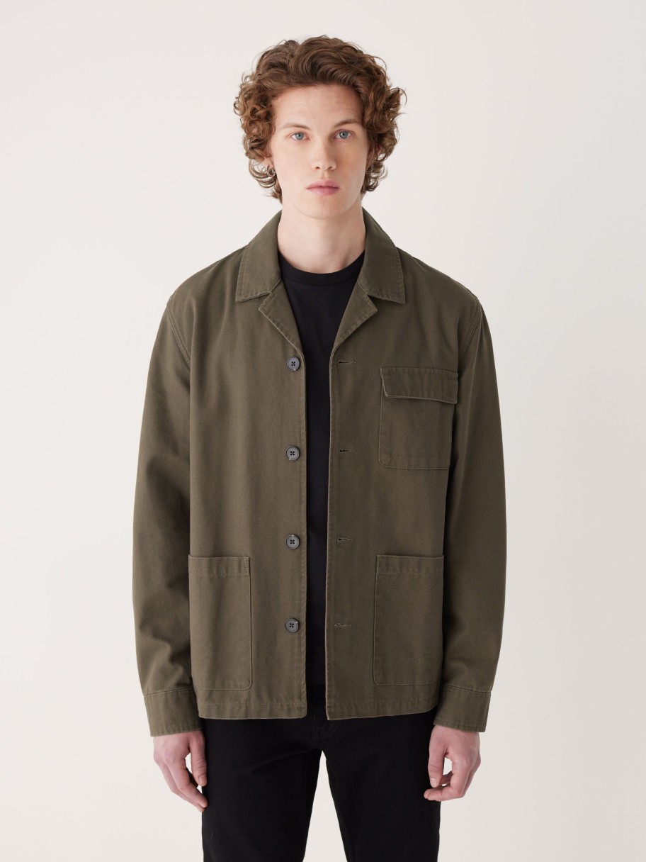 Men Frank And Oak Blazers & Overshirts | The Chore Overshirt In Dark Taupe