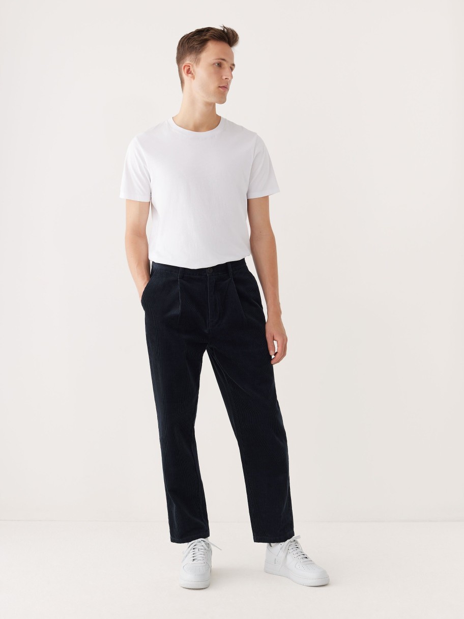 Men Frank And Oak Pants | The Jamie Relaxed Tapered Fit Corduroy Pant In Deep Blue