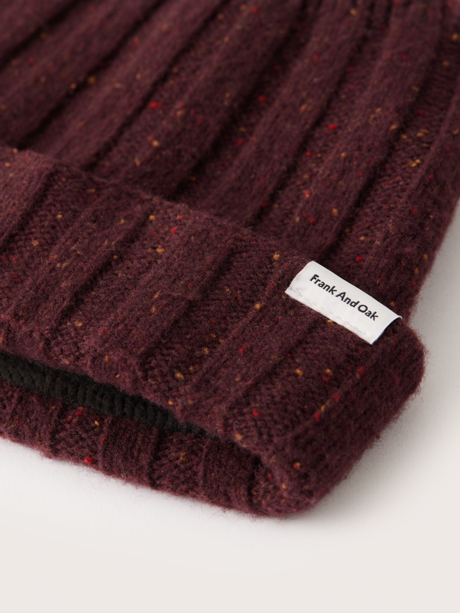 Men Frank And Oak Hats, Scarves & Gloves | The Donegal Wool Beanie In Burgundy