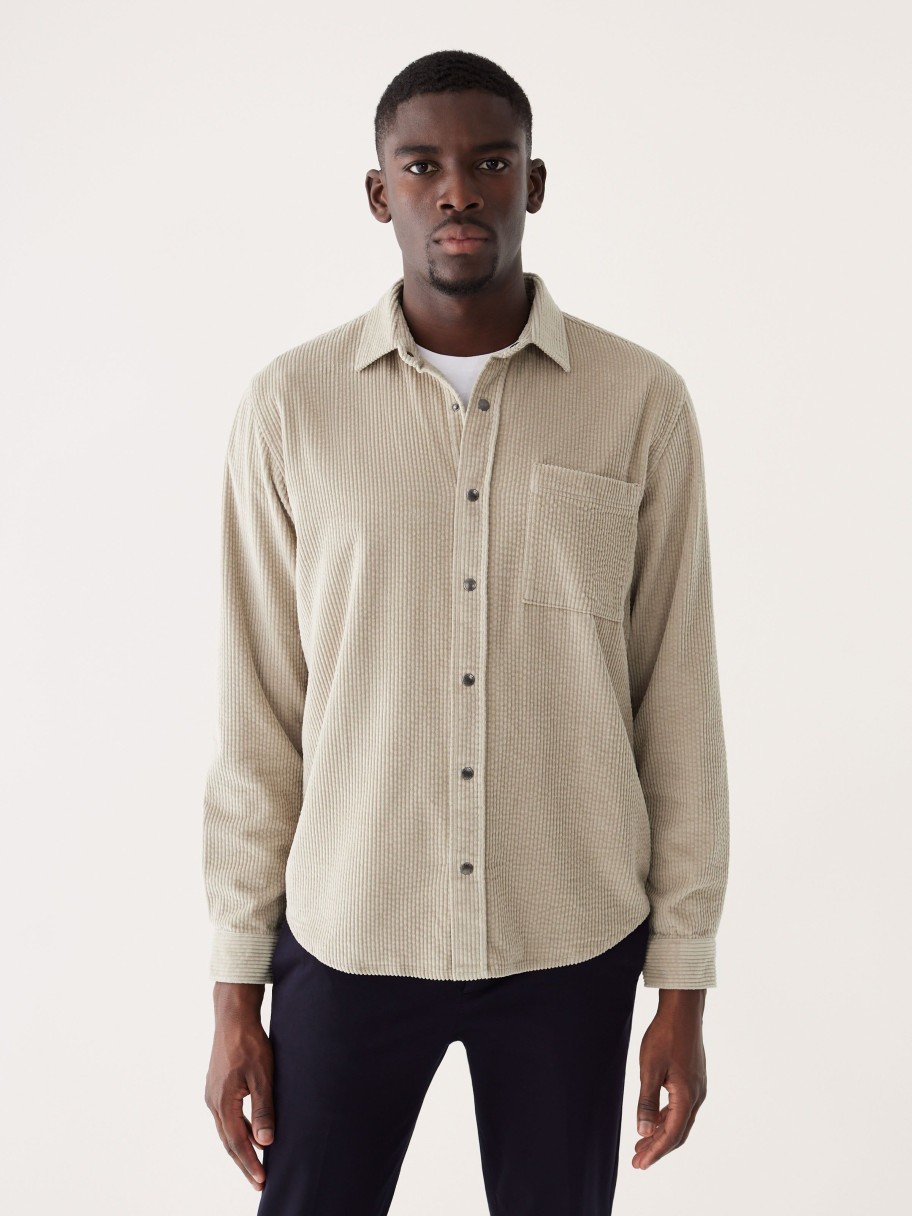 Men Frank And Oak Shirts & Polo Shirts | The Corduroy Shirt In Sand