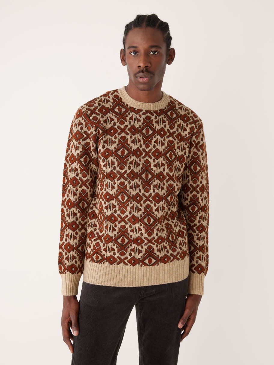 Men Frank And Oak Sweaters & Cardigans | The Jacquard Sweater In Sand