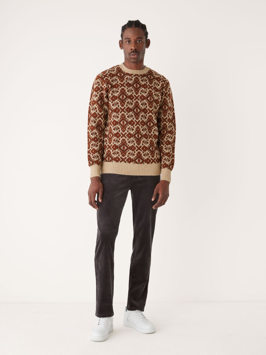 Men Frank And Oak Sweaters & Cardigans | The Jacquard Sweater In Sand