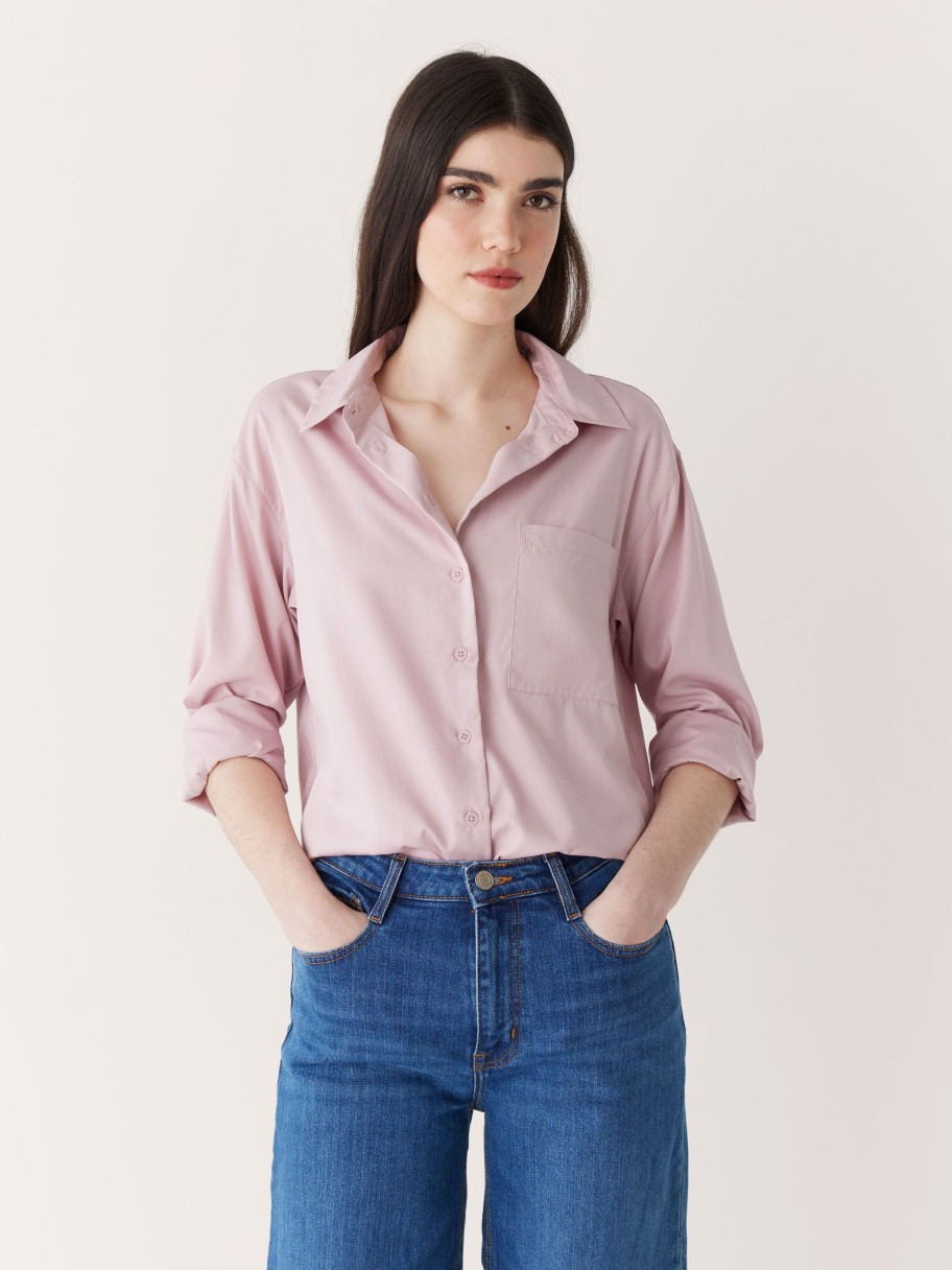 Women Frank And Oak Blouses & Shirts | The Fluid Long Sleeve Blouse In Soft Orchid