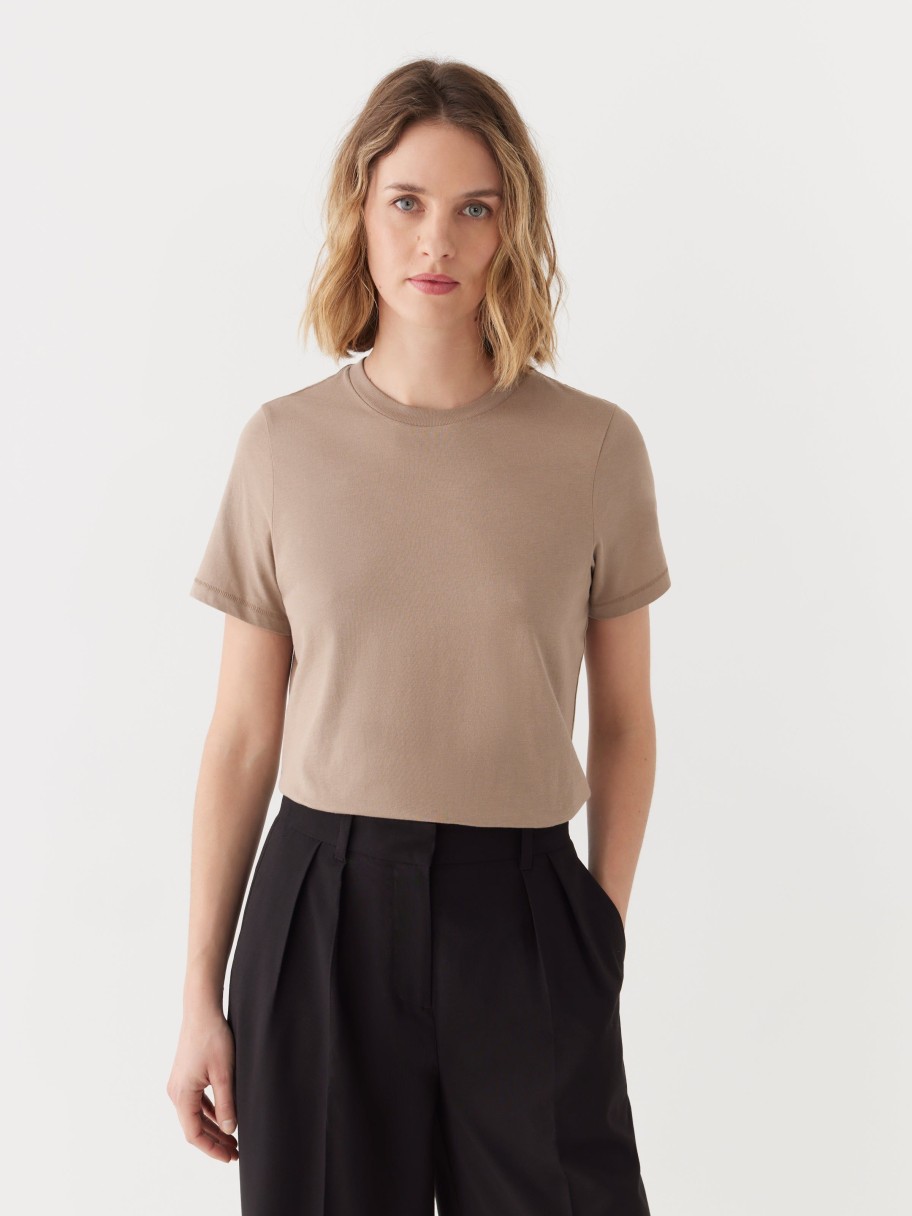 Women Frank And Oak T-Shirts & Tops | The Essential T-Shirt In Champagne