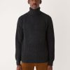 Men Frank And Oak Sweaters & Cardigans | The Turtleneck Sweater In Shadow Black