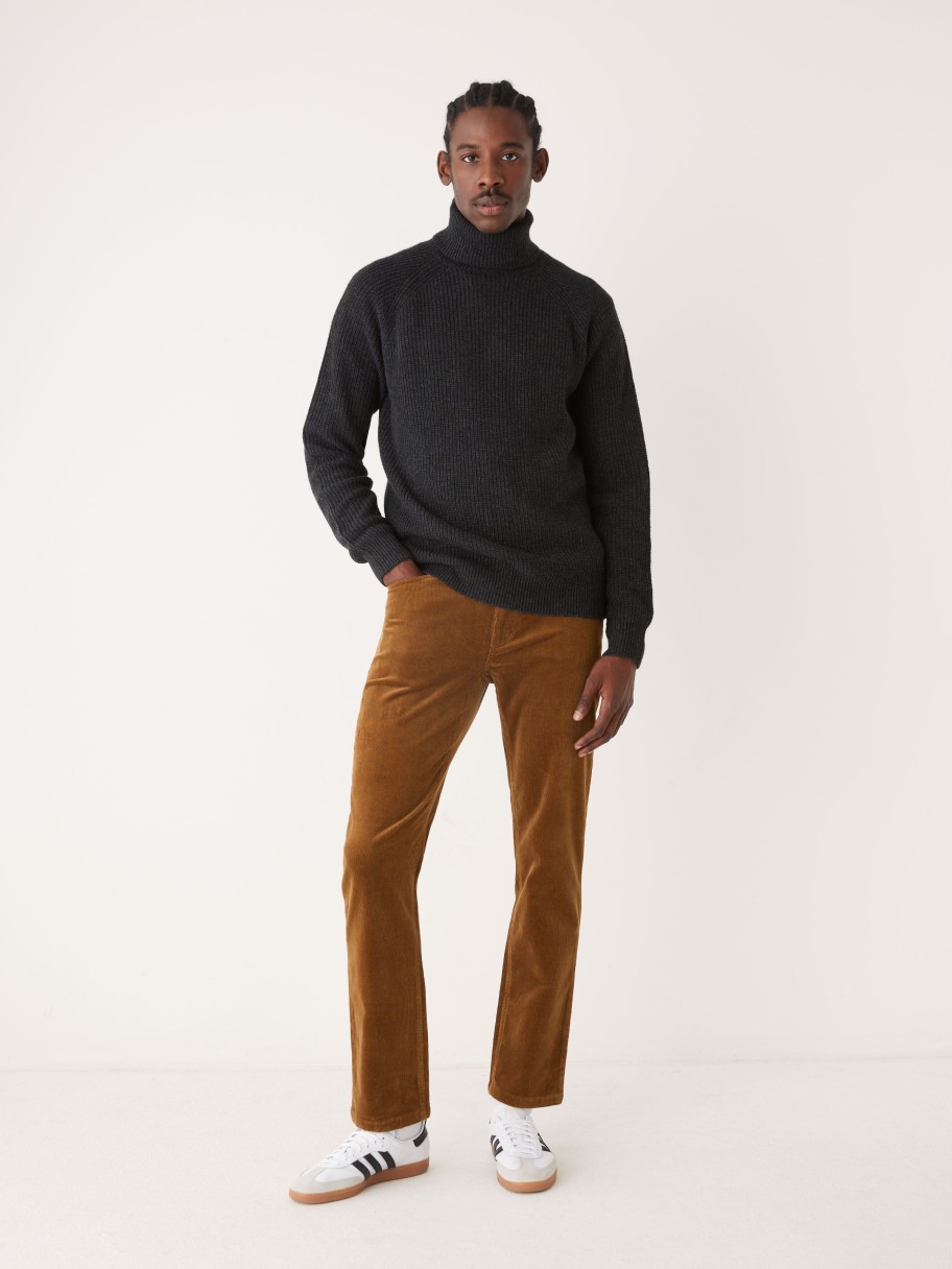 Men Frank And Oak Sweaters & Cardigans | The Turtleneck Sweater In Shadow Black