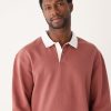 Men Frank And Oak Sweaters & Cardigans | The Rugby Polo Sweatshirt In Soft Saffron