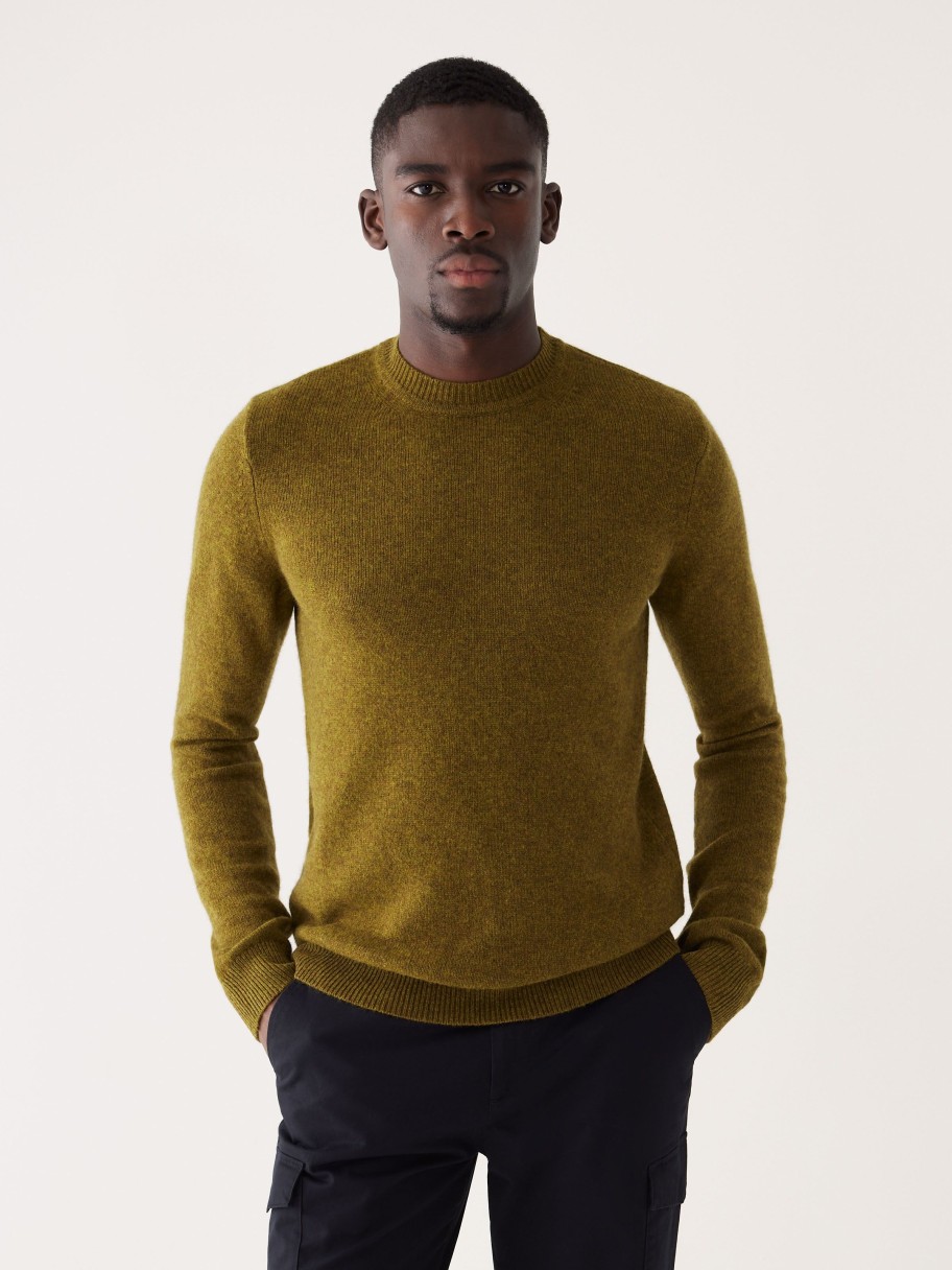 Men Frank And Oak Sweaters & Cardigans | The Yak Wool Crewneck Sweater In Olive