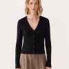 Women Frank And Oak Sweaters & Cardigans | The Fitted V-Neck Cardigan In Black