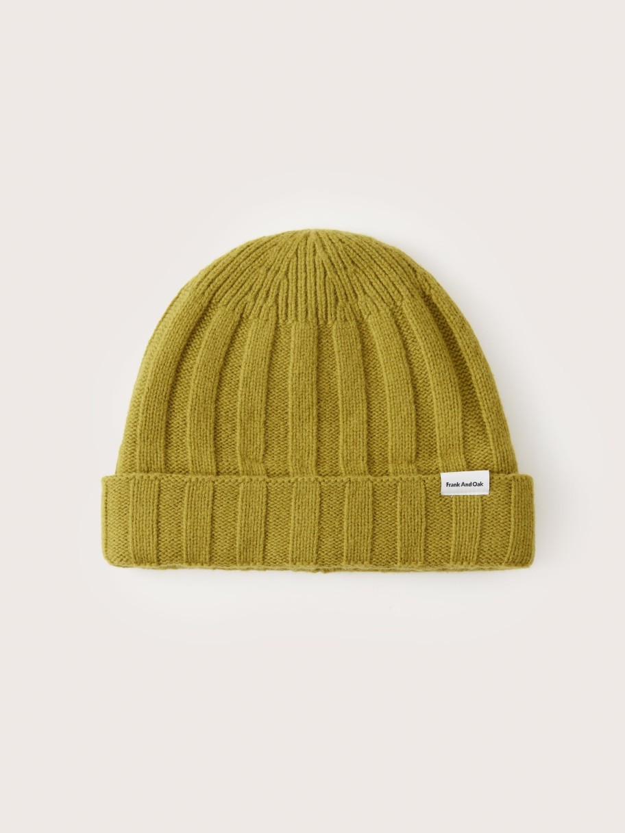 Men Frank And Oak Hats, Scarves & Gloves | The Donegal Wool Beanie In Golden Lime