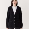 Women Frank And Oak Sweaters & Cardigans | The Comfort Donegal Cardigan In Black