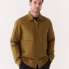 Men Frank And Oak Blazers & Overshirts | The Quilted Overshirt In Butternut