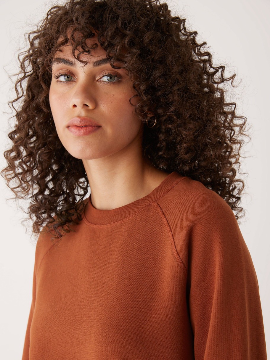 Women Frank And Oak Sweaters & Cardigans | The Gym Fleece Crewneck In Smoked Paprika