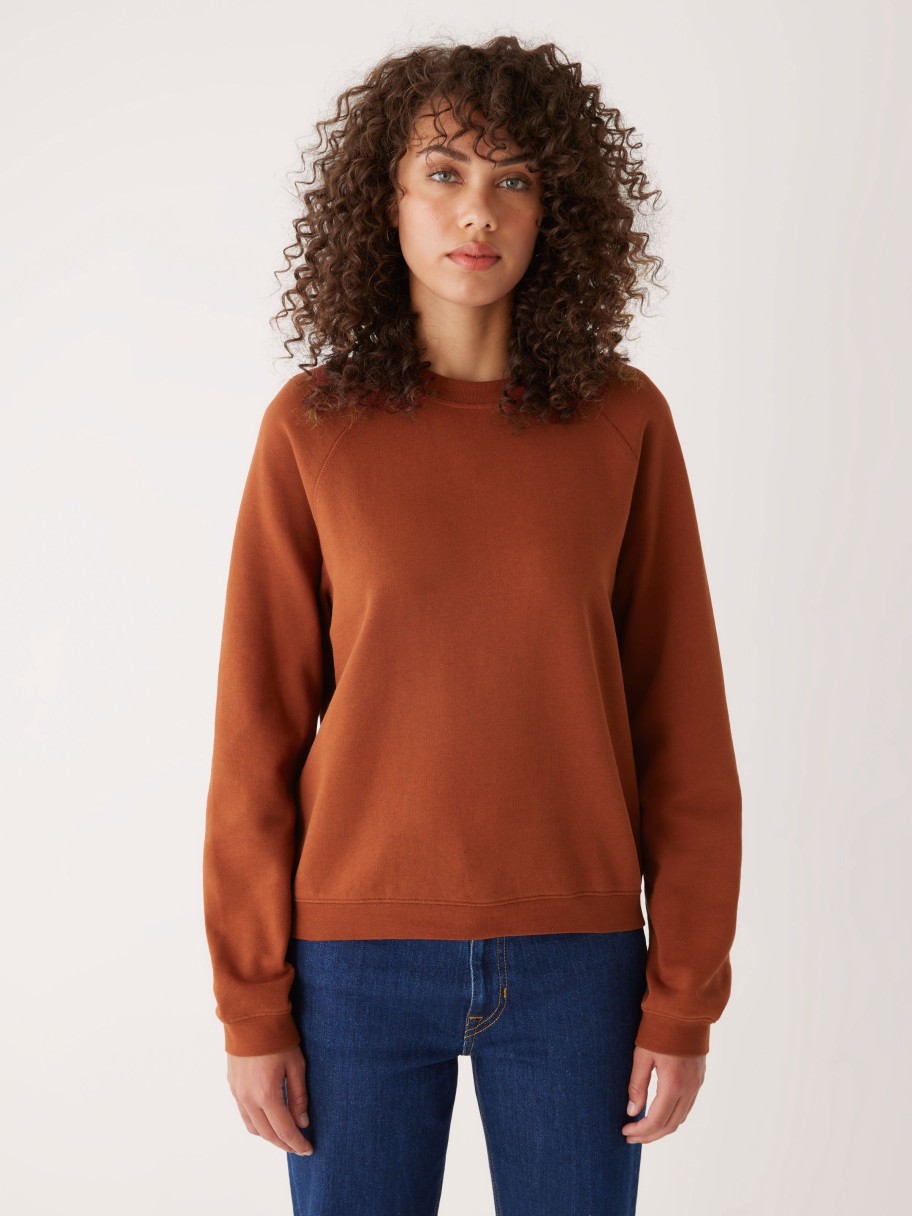 Women Frank And Oak Sweaters & Cardigans | The Gym Fleece Crewneck In Smoked Paprika