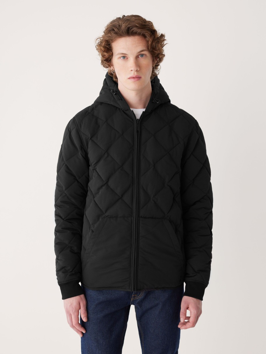 Men Frank And Oak Jackets & Coats | The Skyline Reversible Hooded Jacket In Black