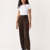 Women Frank And Oak Pants | The Annie Straight Corduroy Pant In Dark Brown