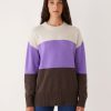 Women Frank And Oak Sweaters & Cardigans | The Comfort Colour Block Sweater In Ultraviolet