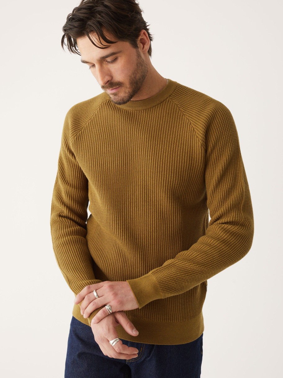 Men Frank And Oak Sweaters & Cardigans | The Seacell™ Waffle Sweater In Butternut