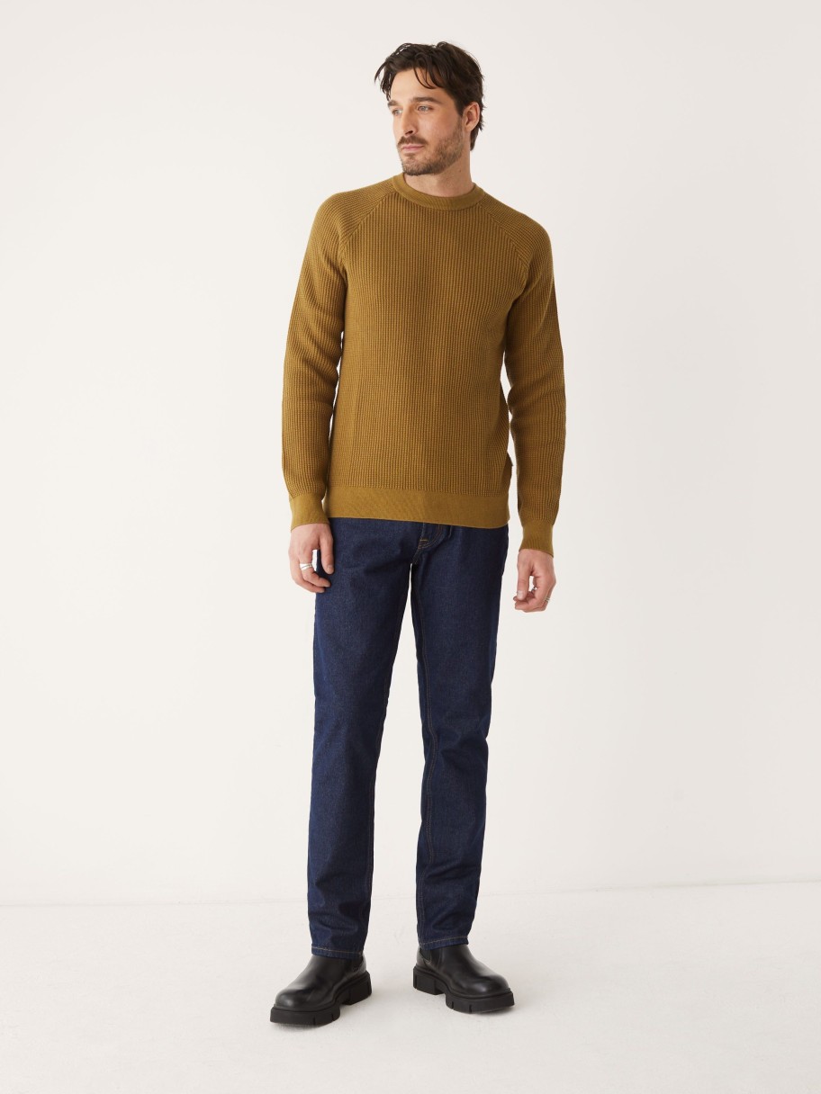 Men Frank And Oak Sweaters & Cardigans | The Seacell™ Waffle Sweater In Butternut