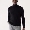 Men Frank And Oak Sweaters & Cardigans | The Merino Wool Turtleneck Sweater In Black