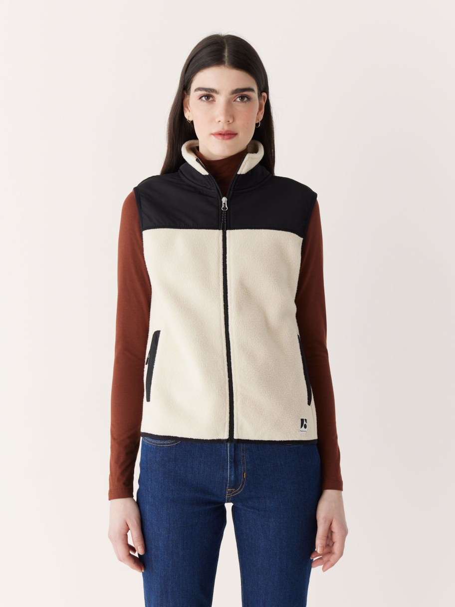 Women Frank And Oak Blazers & Overshirts | The Polar Fleece Vest In Vanilla