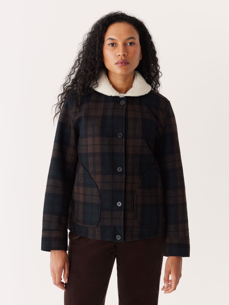 Women Frank And Oak Jackets & Coats | The Recycled Wool Bomber Jacket In Pine Grove